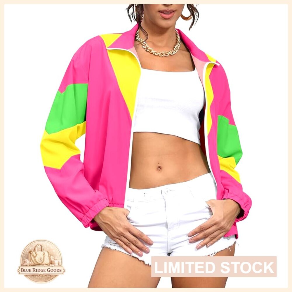 Retro Reversible Windbreaker Jacket Y2K Color Block Long Sleeve Casual Coat